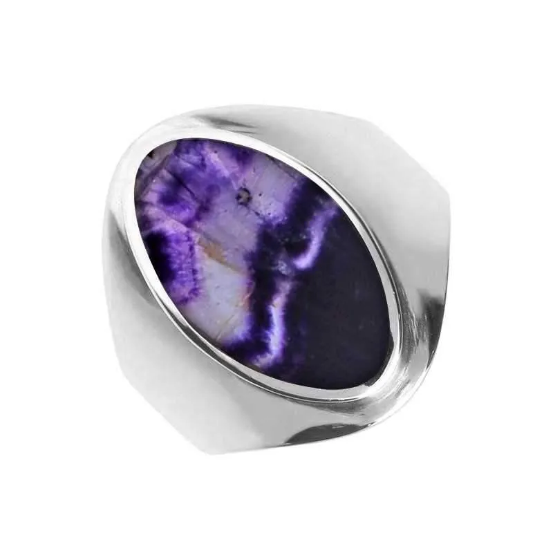 Sterling Silver Blue John Oval Ring sold by Jura Watches