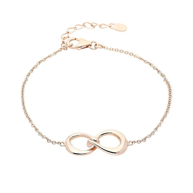 Rose Gold Plated Sterling Silver Infinity Link Bracelet sold by Jura Watches