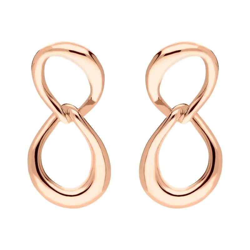 Rose Gold Plated Sterling Silver Infinity Link Stud Earrings made by C.W. Sellors