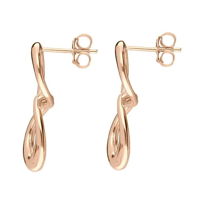 Rose Gold Plated Sterling Silver Infinity Link Stud Earrings sold by Jura Watches product image thumbnail 2