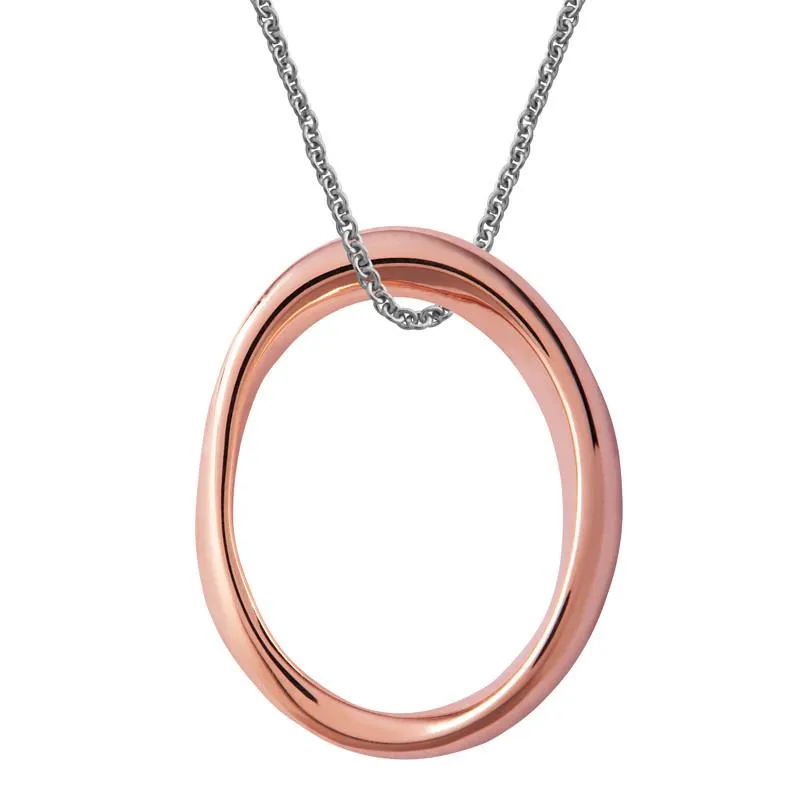 Rose Gold Plated Sterling Silver Twisted Open Oval Infinity Necklace sold by Jura Watches