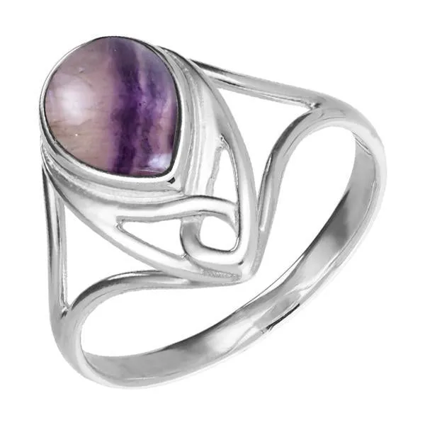 Sterling Silver Blue John Pear Celtic Ring sold by Jura Watches