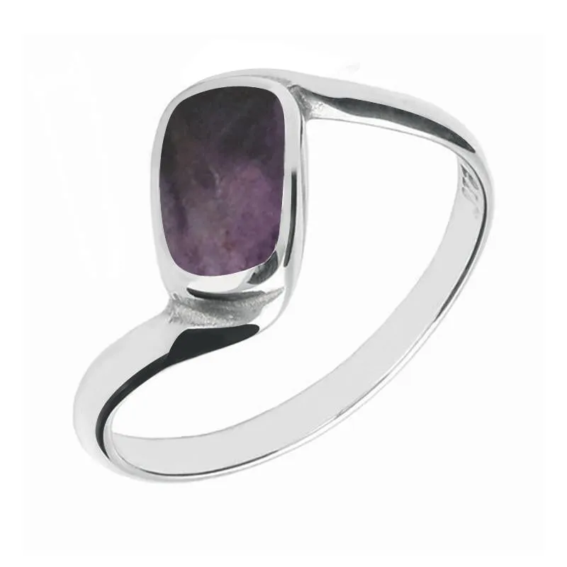 Sterling Silver Blue John Oblong Twist Ring sold by Jura Watches