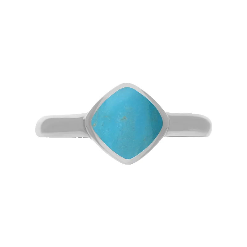 Sterling Silver Turquoise Cushion Ring sold by Jura Watches product image thumbnail 3