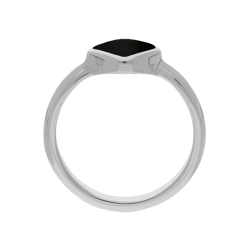 Sterling Silver Whitby Jet Cushion Ring sold by Jura Watches product image thumbnail 2