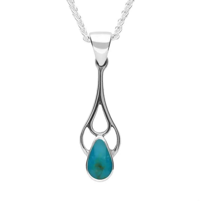 Sterling Silver Turquoise Pear Spoon Necklace sold by Jura Watches