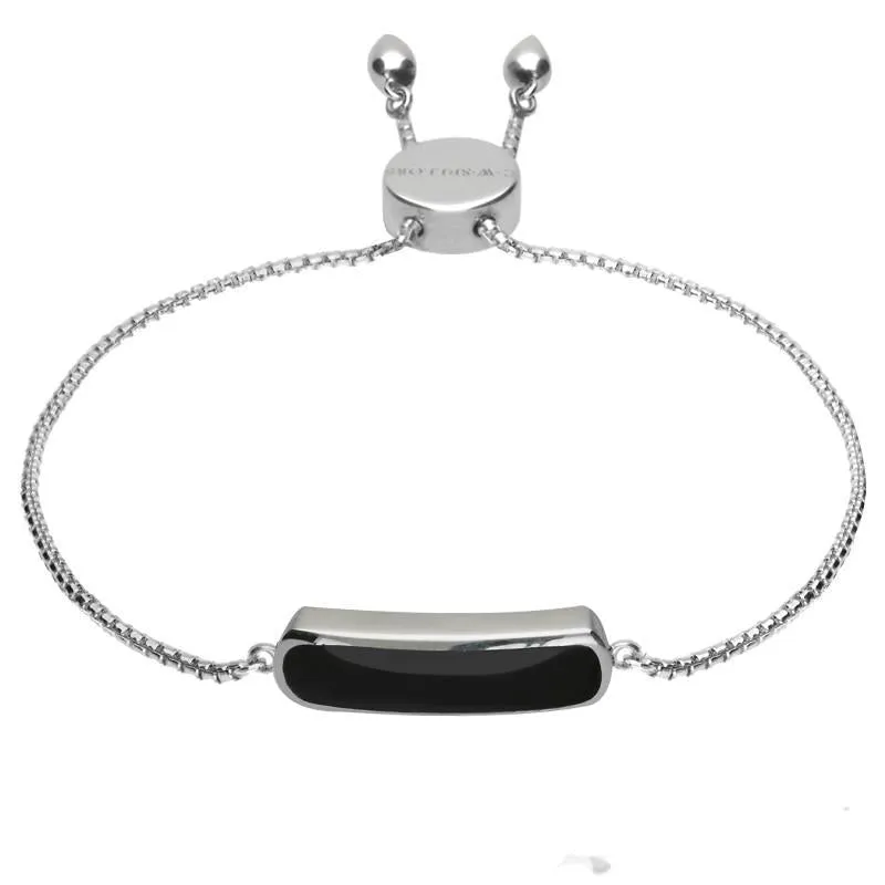 Sterling Silver Whitby Jet Lineaire Petite Bracelet sold by Jura Watches