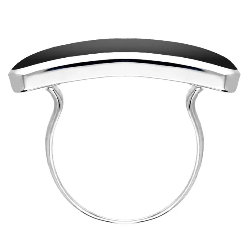 Sterling Silver Whitby Jet Lineaire Long Oval Ring sold by Jura Watches product image thumbnail 2