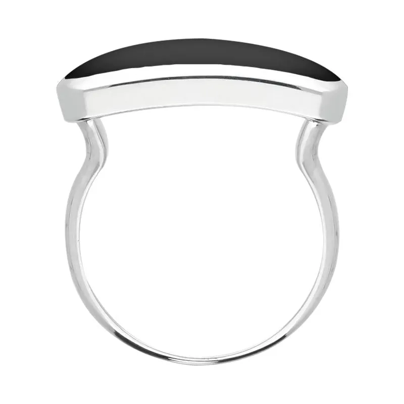 Sterling Silver Whitby Jet Lineaire Petite Oval Ring sold by Jura Watches product image thumbnail 2