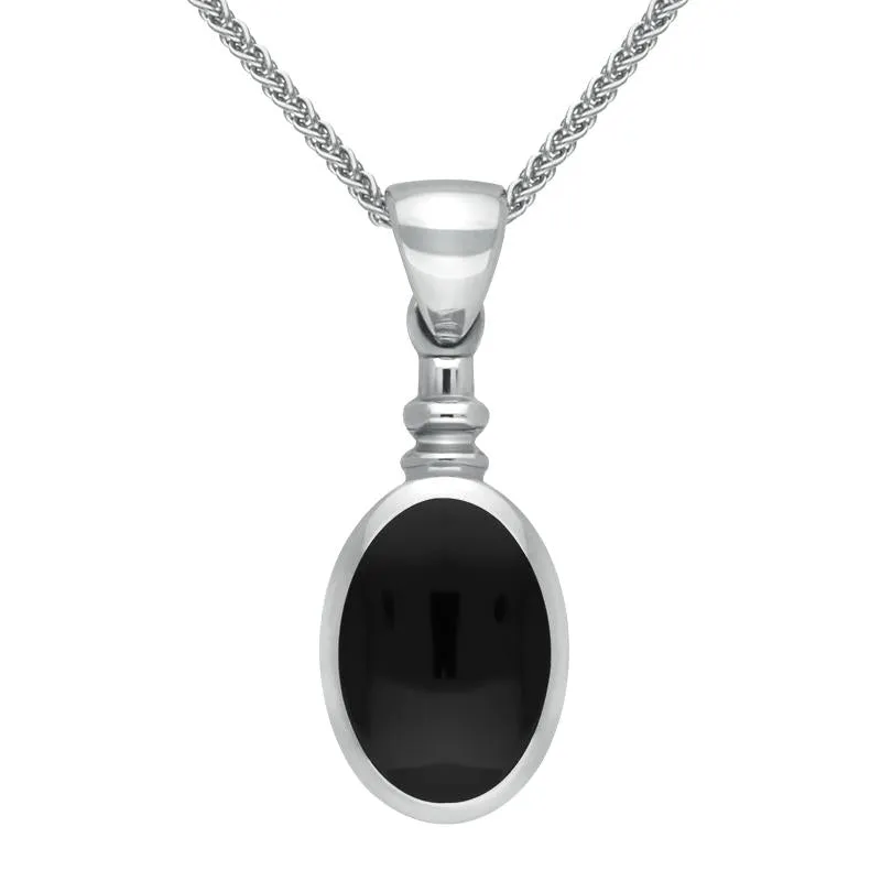Sterling Silver Whitby Jet Bottletop Necklace sold by Jura Watches