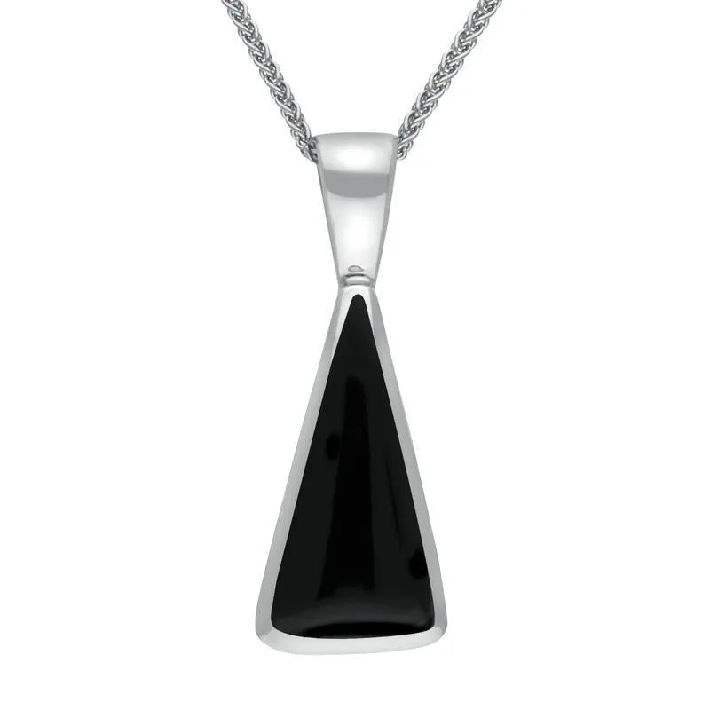 Sterling Silver Whitby Jet Triangle Shape Necklace sold by Jura Watches