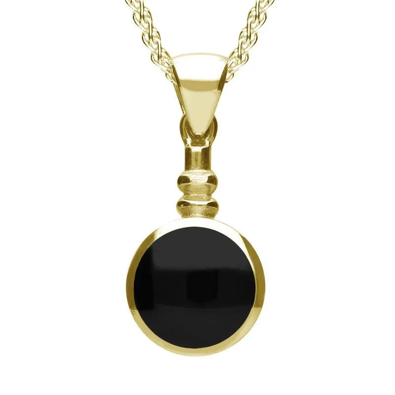 9ct Yellow Gold Whitby Jet Bottle Top Necklace sold by Jura Watches