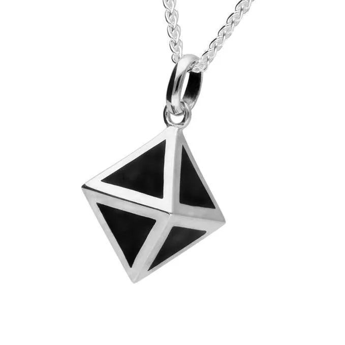 Sterling Silver Whitby Jet Triangle Prism Necklace sold by Jura Watches product image thumbnail 2