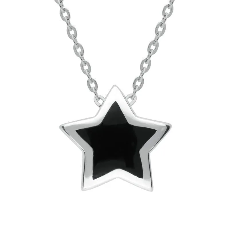 Sterling Silver Whitby Jet Star Pendant Necklace sold by Jura Watches