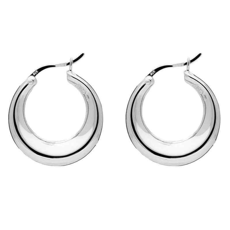 Sterling Silver Whitby Jet Three Stone Hoop Earrings sold by Jura Watches product image thumbnail 2