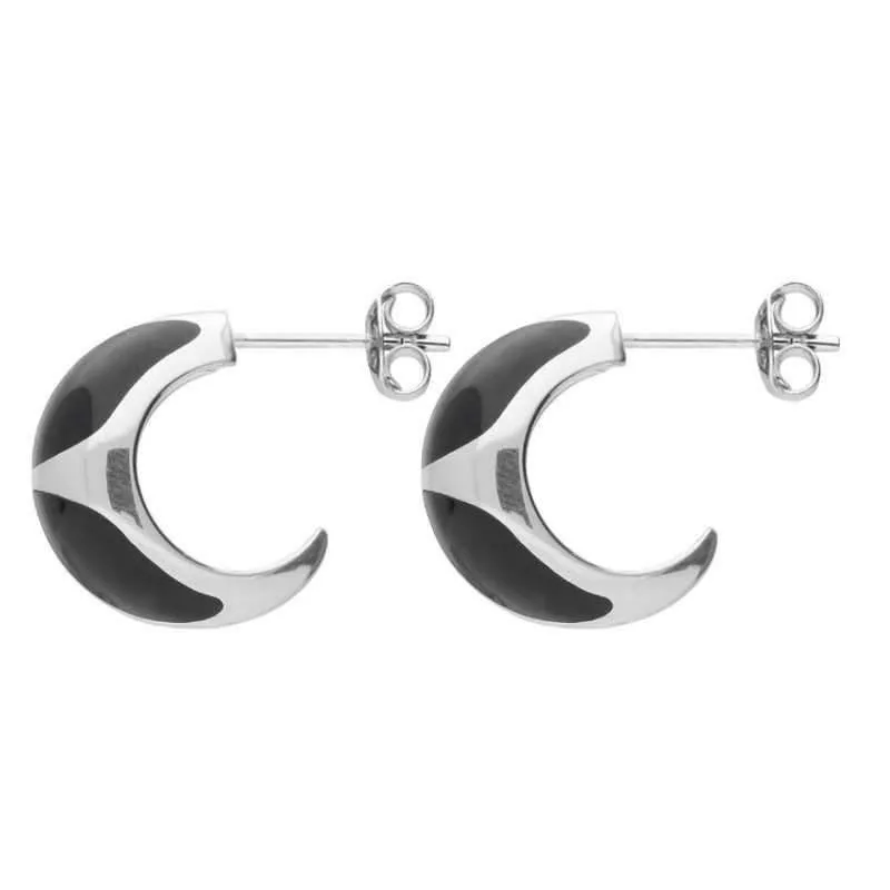 Sterling Silver Whitby Jet Cross Dome Stud Earrings sold by Jura Watches product image thumbnail 2