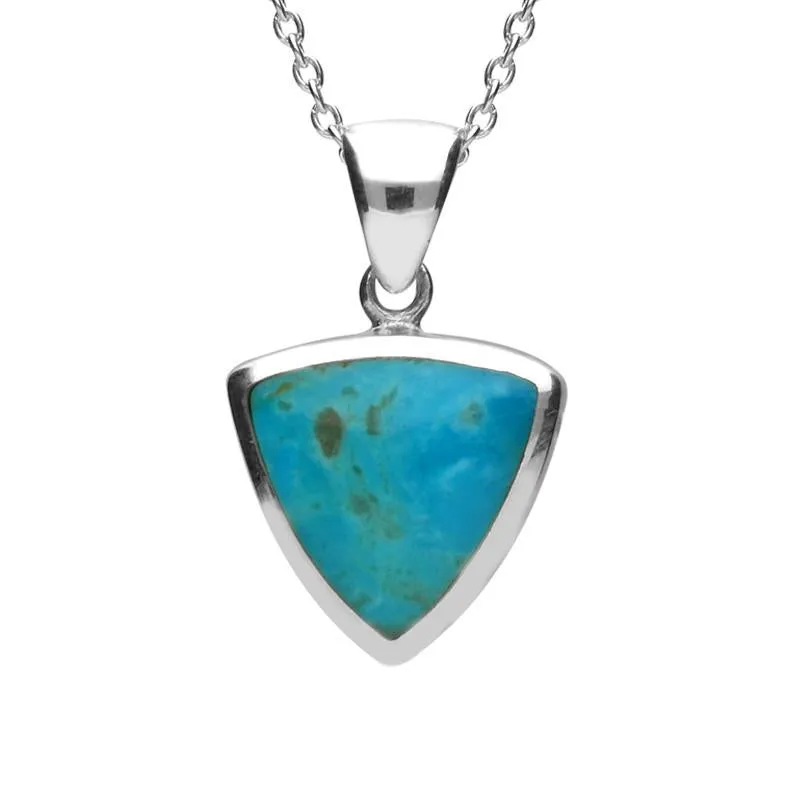 Sterling Silver Turquoise Curved Triangle Necklace sold by Jura Watches
