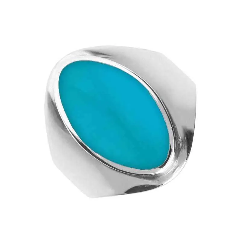 Sterling Silver Turquoise Oval Ring sold by Jura Watches
