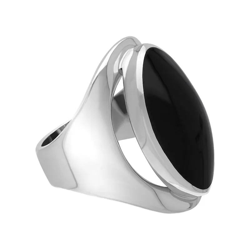 Sterling Silver Whitby Jet Medium Oval Ring sold by Jura Watches product image thumbnail 2