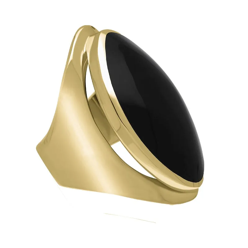 9ct Yellow Gold Whitby Jet Large Oval Statement Ring sold by Jura Watches product image thumbnail 2