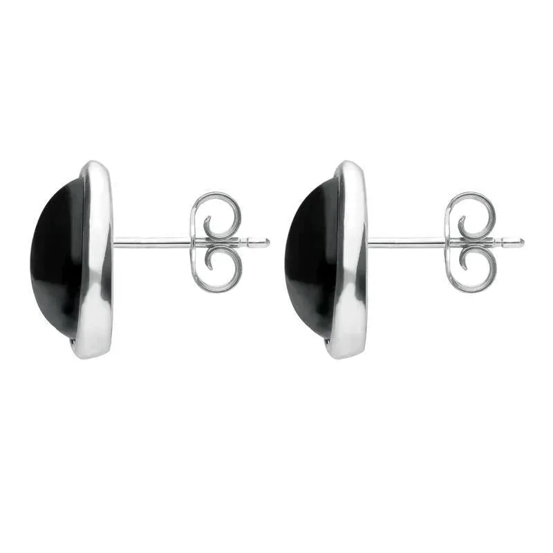 Sterling Silver Whitby Jet Abstract Marquise Stud Earrings sold by Jura Watches product image thumbnail 2