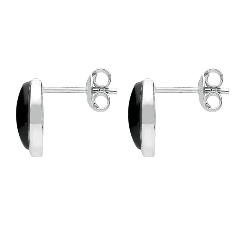 Sterling Silver Whitby Jet Oval Part Set Stud Earrings sold by Jura Watches product image thumbnail 2