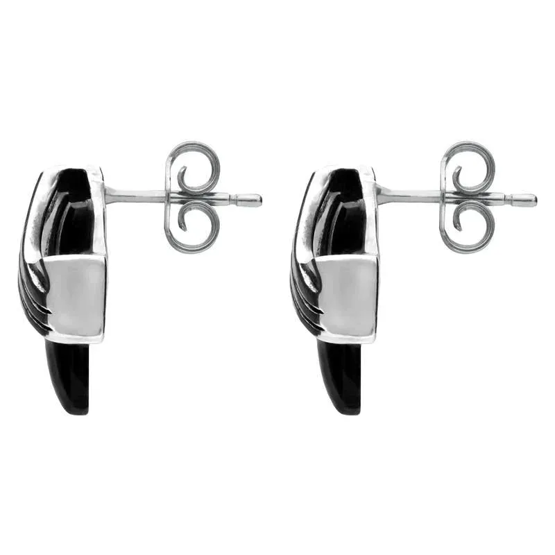 Sterling Silver Whitby Jet Cushion Ridge Stud Earrings sold by Jura Watches product image thumbnail 2