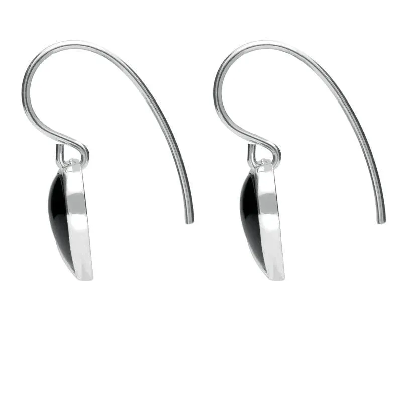 Sterling Silver Whitby Jet Half Stone Heart Hook Earrings sold by Jura Watches product image thumbnail 2