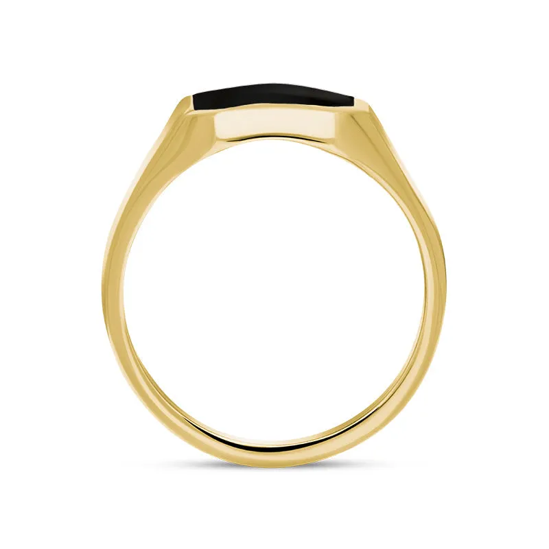 9ct Yellow Gold Whitby Jet Cut Corner Signet Ring sold by Jura Watches product image thumbnail 3