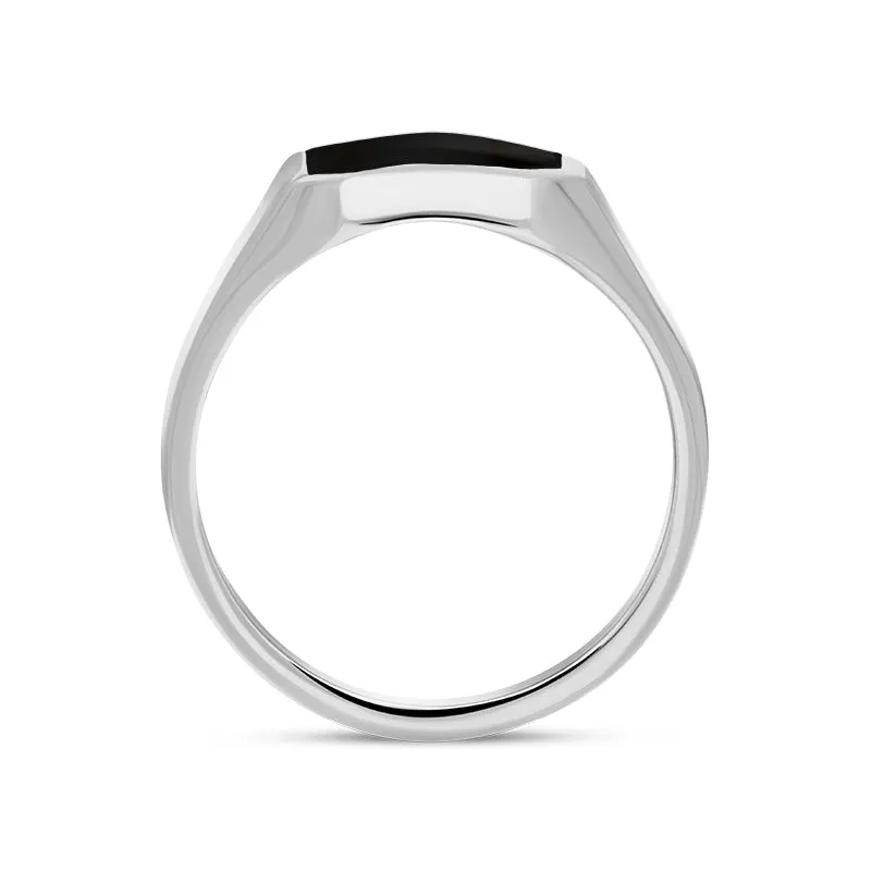 Sterling Silver Whitby Jet Cut Corner Signet Ring sold by Jura Watches product image thumbnail 3