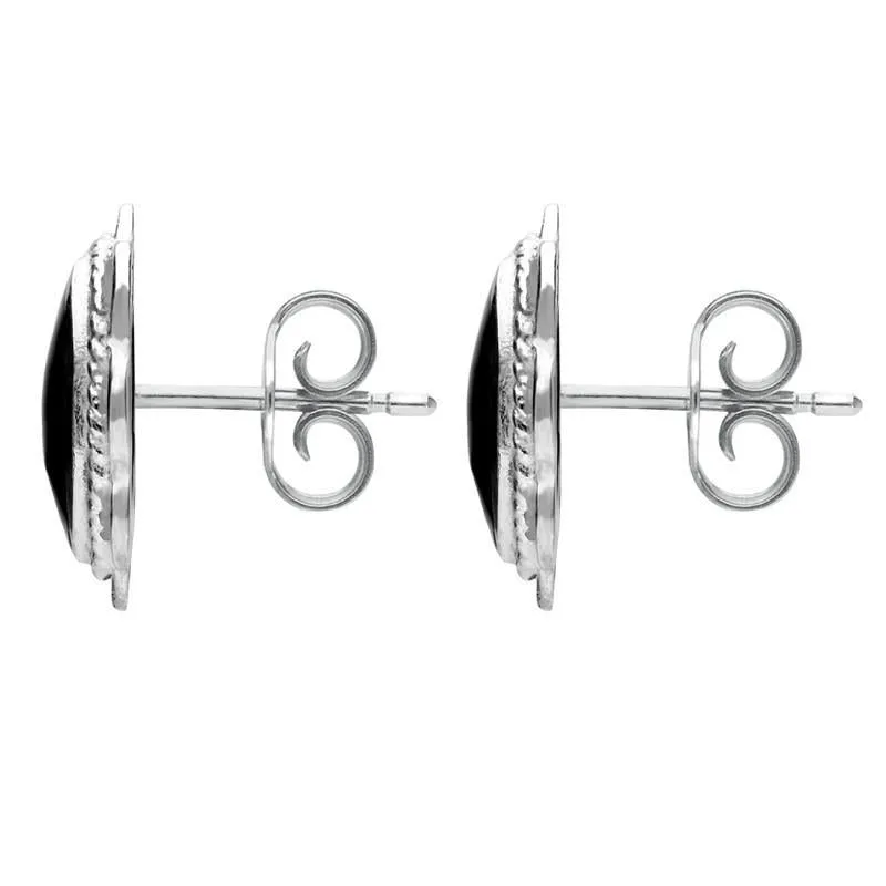 Sterling Silver Whitby Jet Rope Frill Edge Stud Earrings sold by Jura Watches product image thumbnail 2