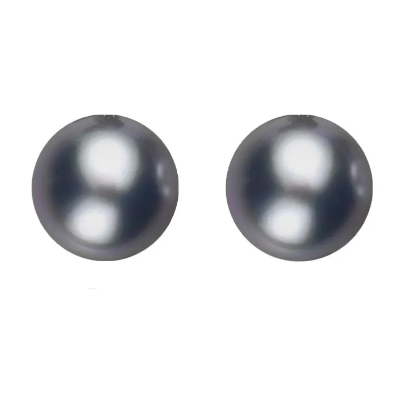 Sterling Silver 6mm Black Freshwater Pearl Stud Earrings sold by Jura Watches