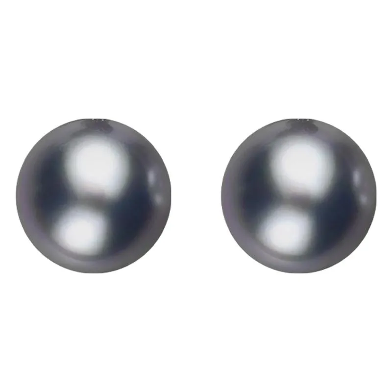 Sterling Silver 8mm Black Freshwater Pearl Stud Earrings sold by Jura Watches
