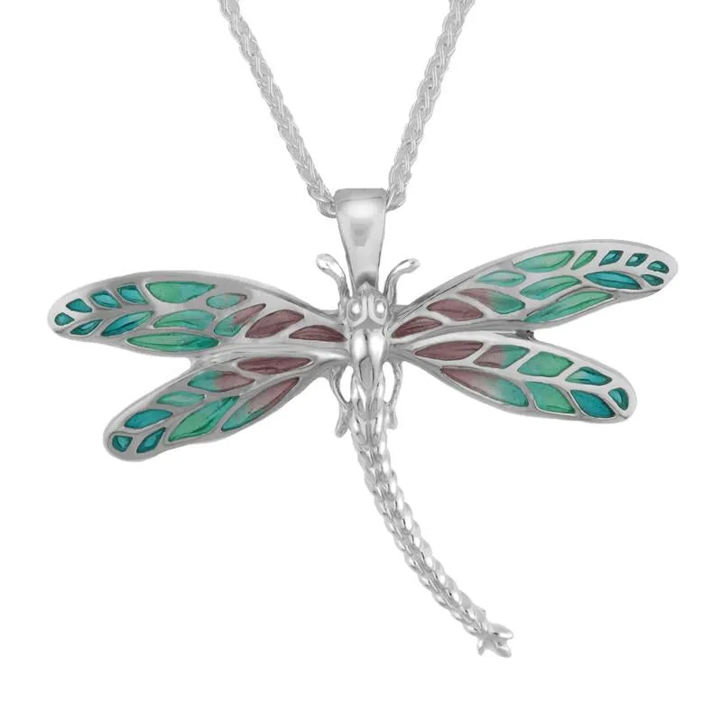 Sterling Silver Enamel Style & Fashion Dragonfly Brooch Necklace sold by Jura Watches