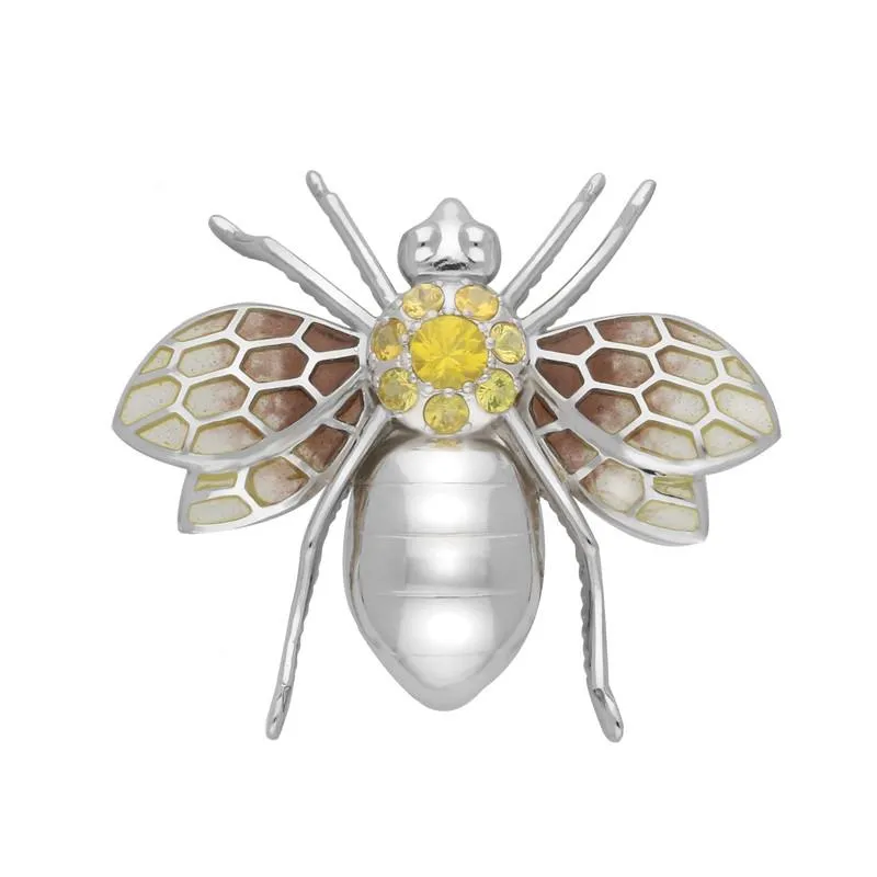 Sterling Silver Yellow Sapphire Enamel Style & Fashion Wasp Brooch sold by Jura Watches