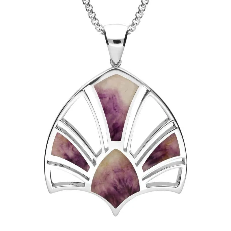 Sterling Silver Eight Stone Blue John Style & Fashion Tiara Inspired Necklace made by C.W. Sellors