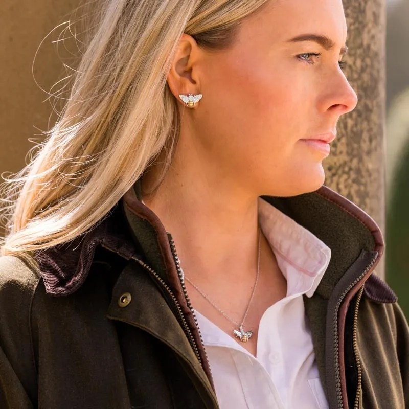 Sterling Silver Swarovski Crystal Yellow Enamel Style & Fashion Bee Stud Earrings sold by Jura Watches product image thumbnail 2