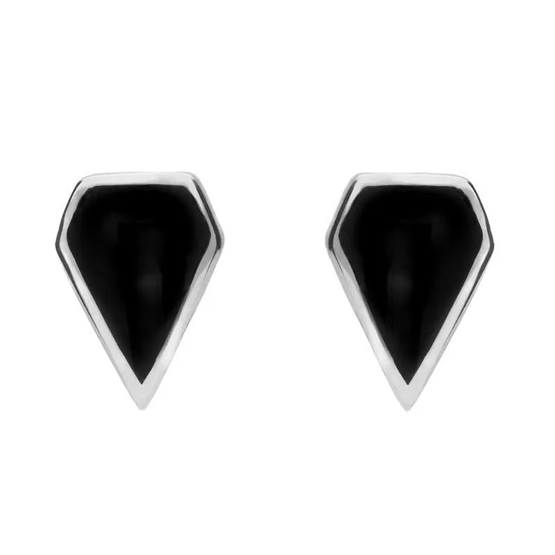 Sterling Silver Whitby Jet Kite Stud Earrings sold by Jura Watches