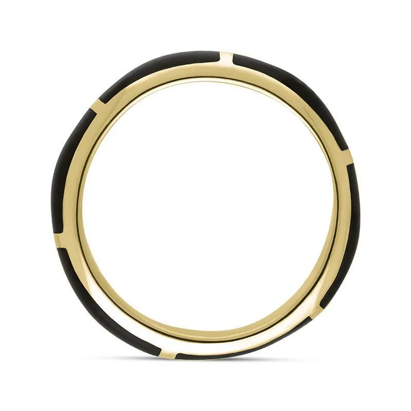 9ct Yellow Gold Whitby Jet 6mm Gap Wedding Band Ring sold by Jura Watches product image thumbnail 2