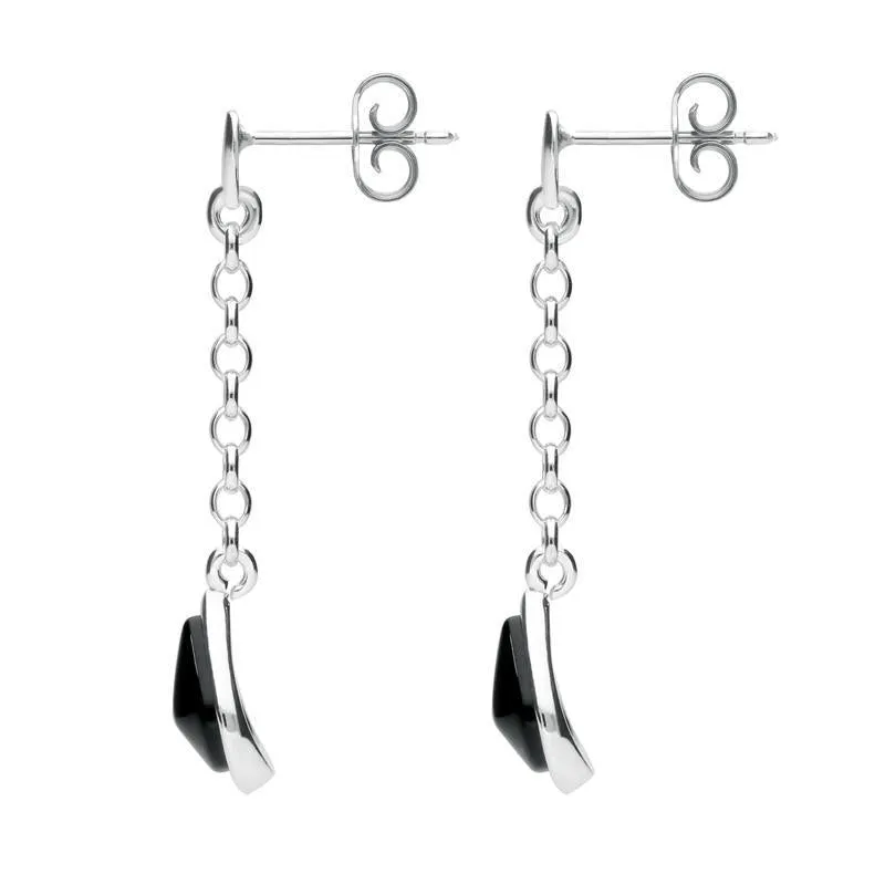 Sterling Silver Whitby Jet Abstract Peardrop Earrings sold by Jura Watches product image thumbnail 2