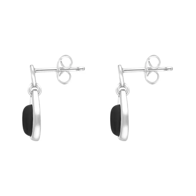 Sterling Silver Whitby Jet Oval in Pear Drop Stud Earrings sold by Jura Watches product image thumbnail 2
