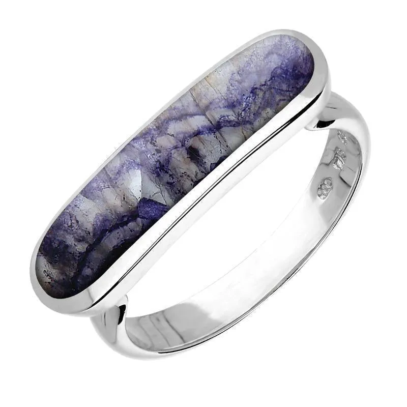 Sterling Silver Blue John Lineaire Petite Oval Ring sold by Jura Watches