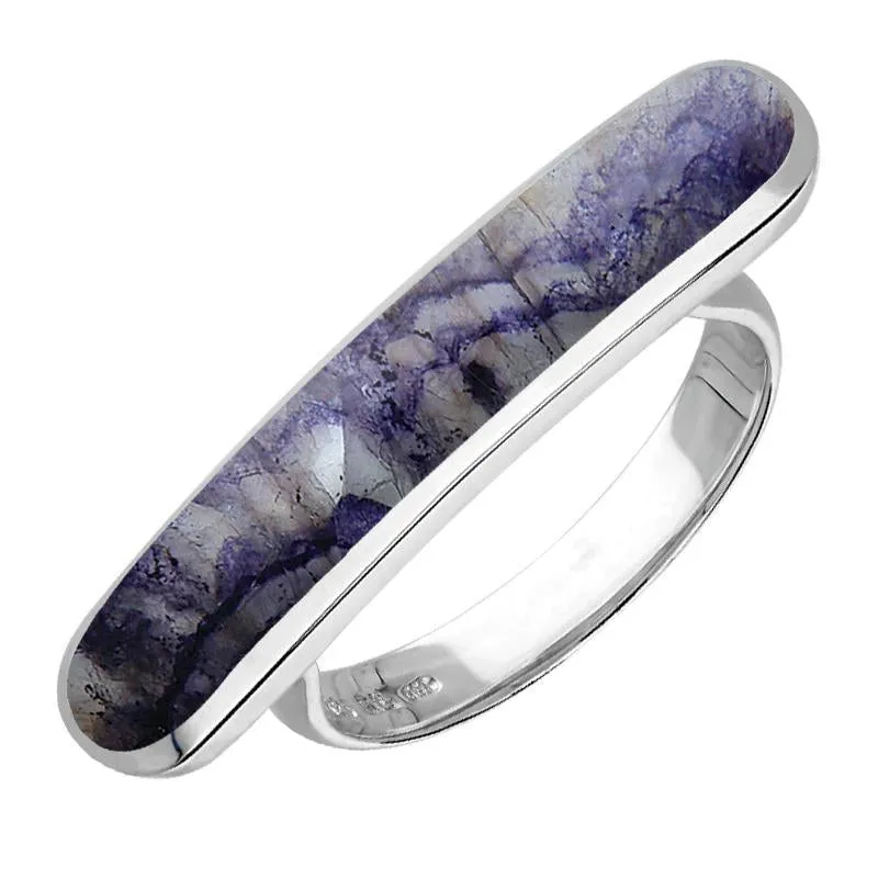 Sterling Silver Blue John Lineaire Long Oval Ring sold by Jura Watches
