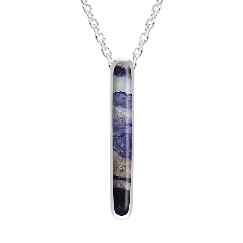 Sterling Silver Blue John Lineaire Drop Oval Necklace sold by Jura Watches