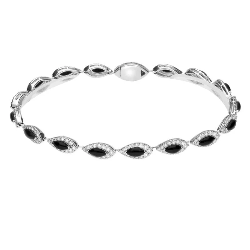 18ct White Gold Whitby Jet 3.16ct Diamond Bracelet sold by Jura Watches