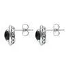 18ct White Gold Whitby Jet 0.11ct Diamond Oval Earrings D sold by Jura Watches product image thumbnail 2
