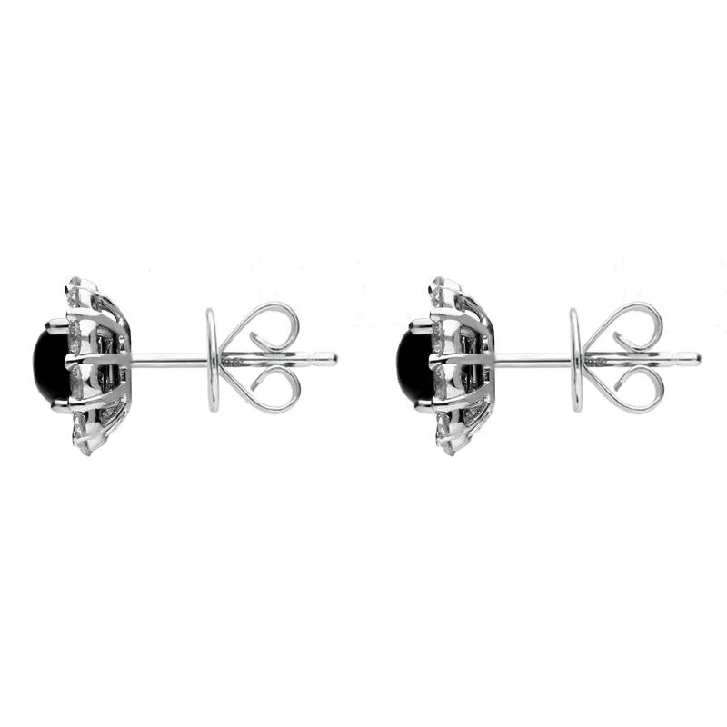 18ct White Gold Whitby Jet 0.32ct Diamond Cushion Stud Earrings sold by Jura Watches product image thumbnail 2