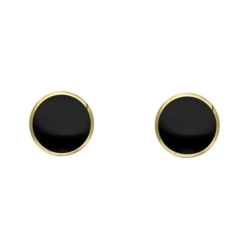 9ct Yellow Gold Whitby Jet 4mm Classic Small Round Stud Earrings sold by Jura Watches