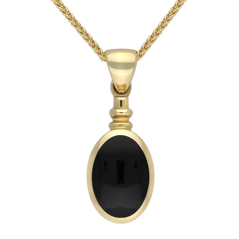 9ct Yellow Gold Whitby Jet Bottletop Necklace sold by Jura Watches