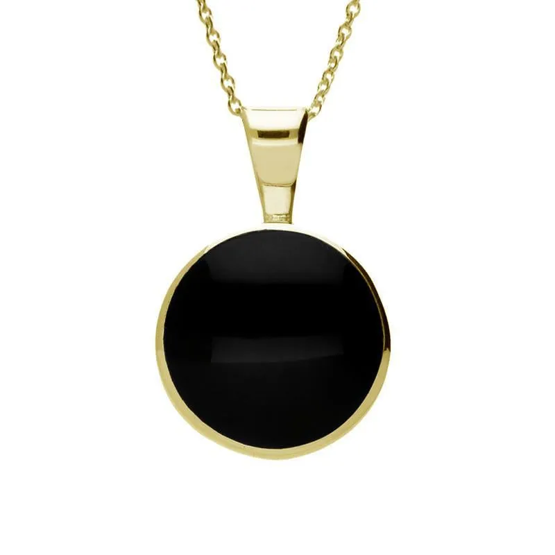 9ct Yellow Gold Whitby Jet Heritage Round Necklace sold by Jura Watches